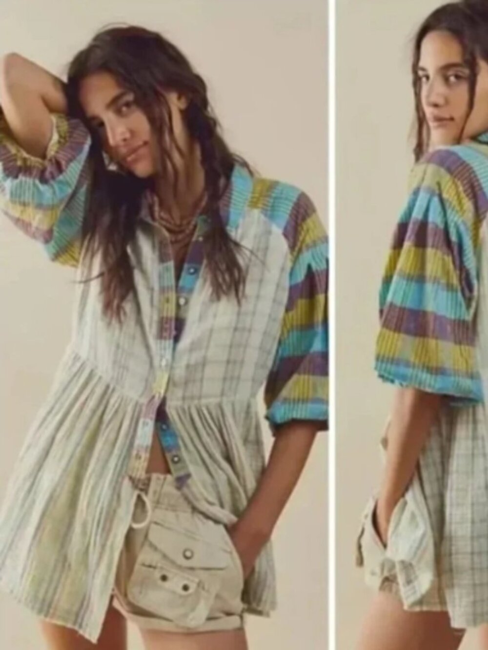 Free People We the Free Sunshine Bay Top Tunic POCKETS XS NEW